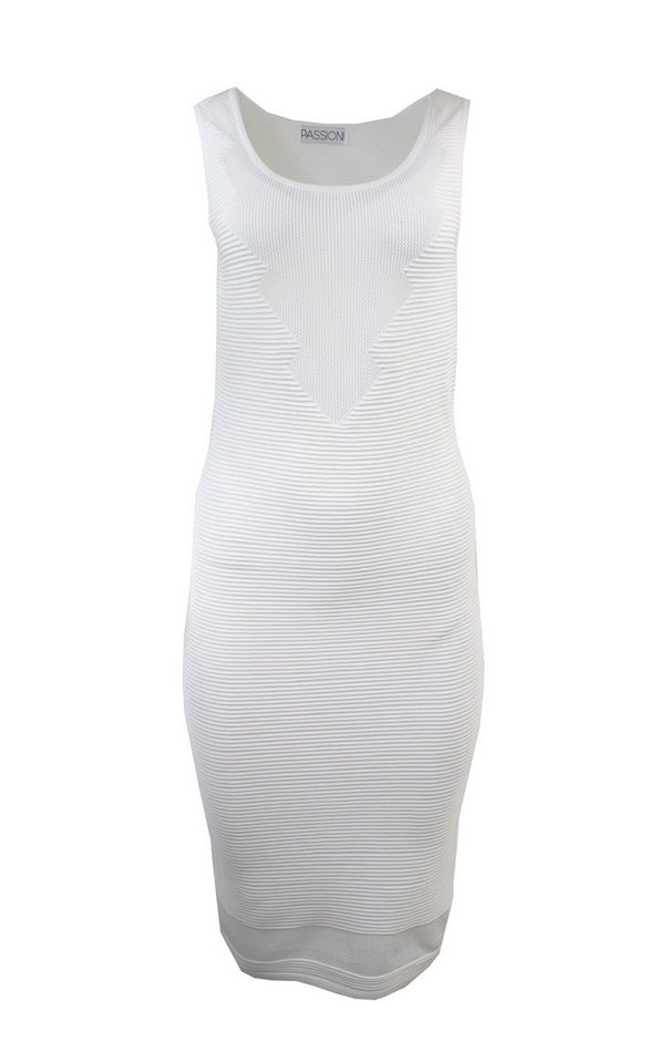Passioni Midikleid Figurbetontes, mittellanges weißes Kleid – Bild 2 von 3