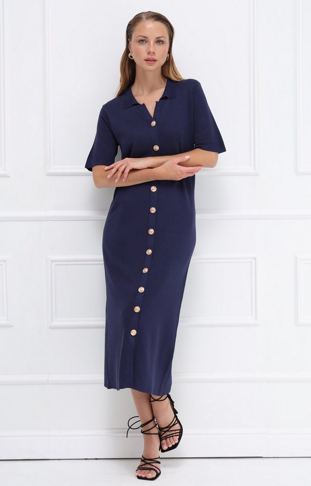 Passioni Midikleid mit durchgehender Knopfleiste – Bild 2 von 5