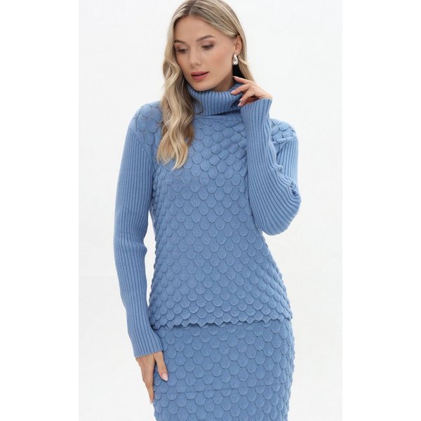 Passioni Rollkragenpullover aus strukturiertem Strick