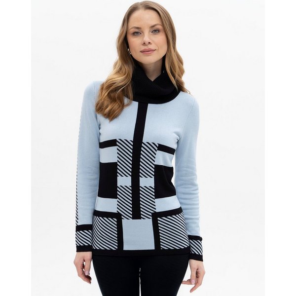 Passioni Rollkragenpullover mit Colour-blocking