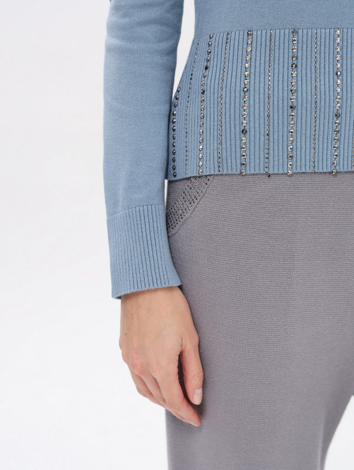 Passioni Rollkragenpullover mit Strass-Besatz – Bild 2 von 3