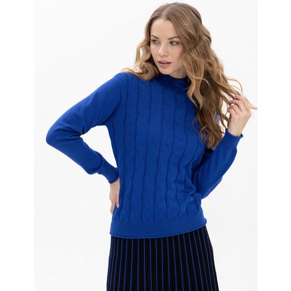Passioni Rollkragenpullover mit Zopfstrick-Optik