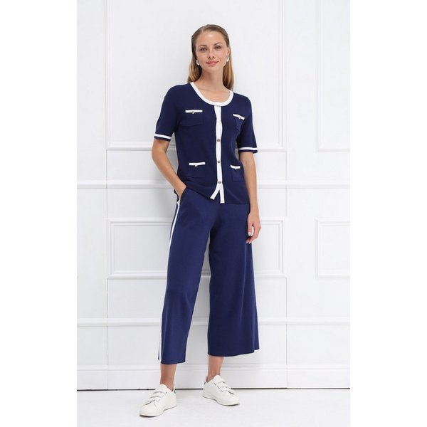 Passioni Strickhose mit Ecru-Streifen