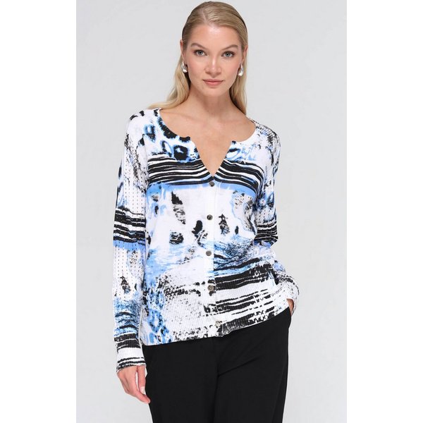 Passioni Strickjacke mit abstraktem Print
