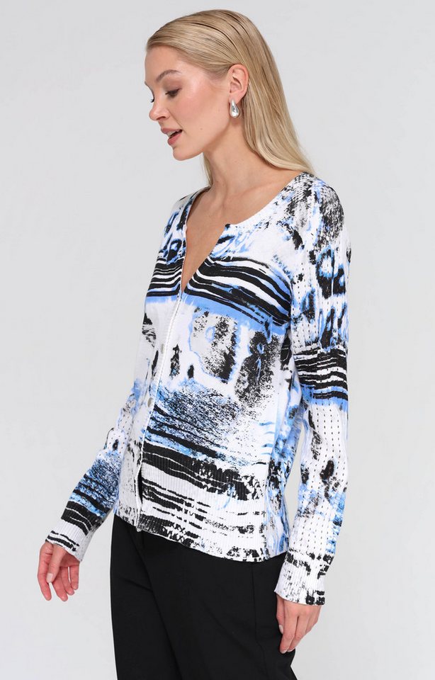 Passioni Strickjacke mit abstraktem Print – Bild 2 von 5