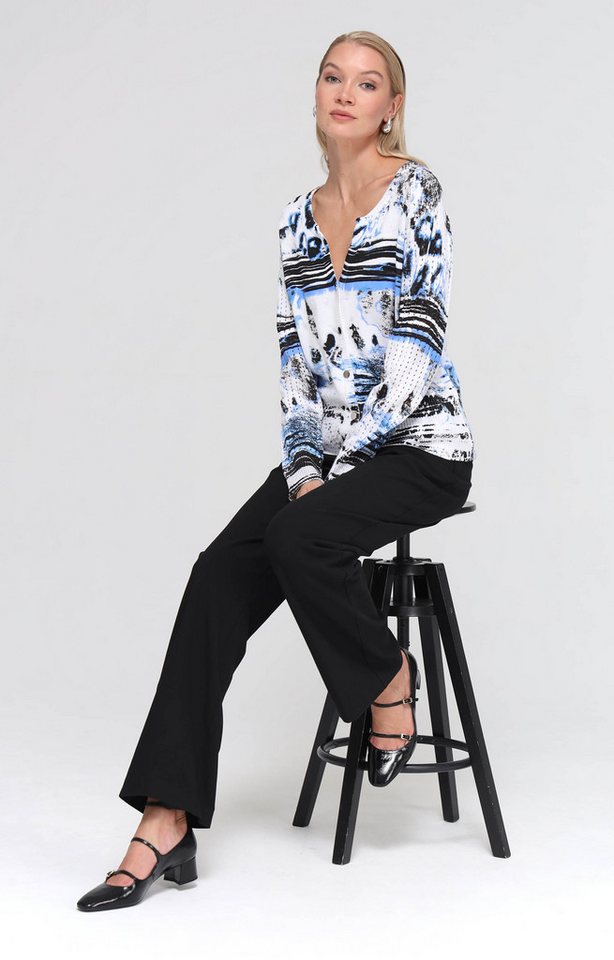 Passioni Strickjacke mit abstraktem Print – Bild 4 von 5