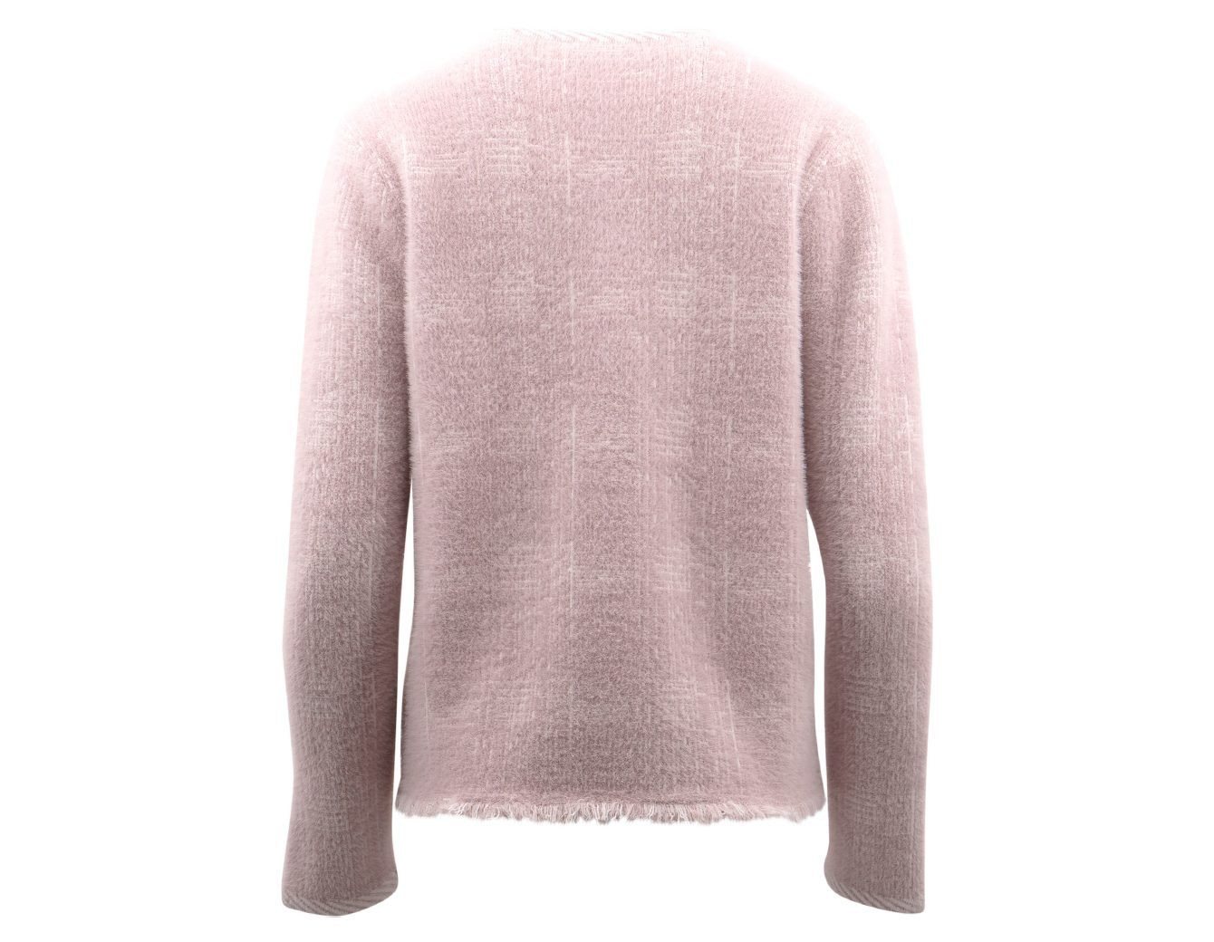 Passioni Strickjacke mit gestreiftem Kontrastsaum – Bild 4 von 4