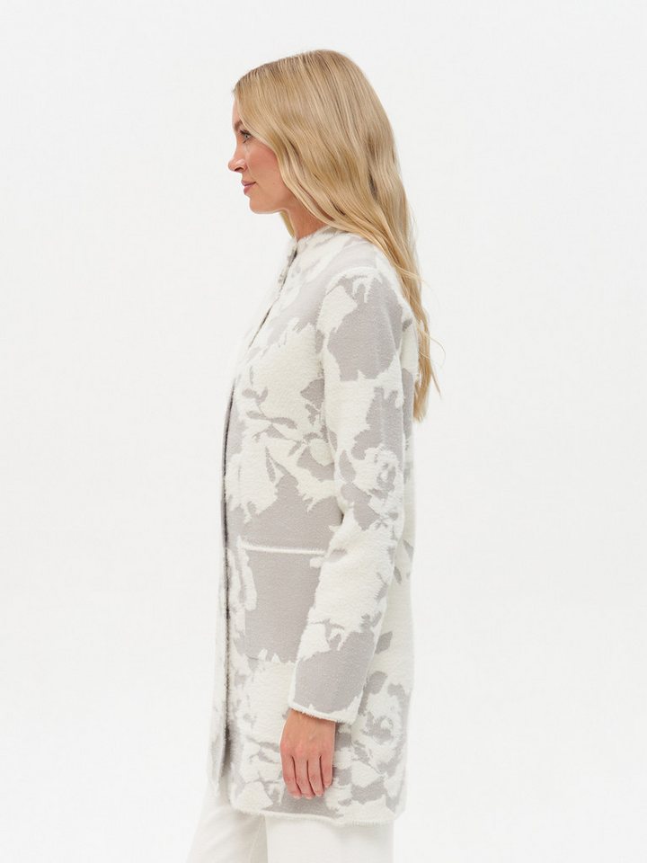 Passioni Strickmantel mit abstraktem Blumenprint – Bild 2 von 4