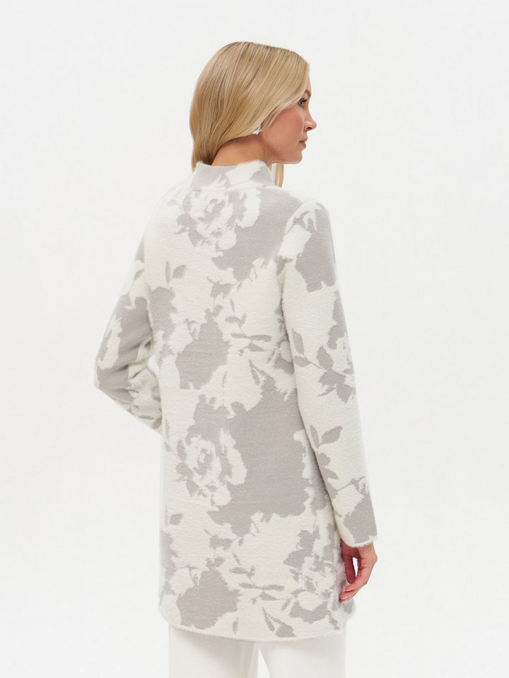 Passioni Strickmantel mit abstraktem Blumenprint – Bild 3 von 4