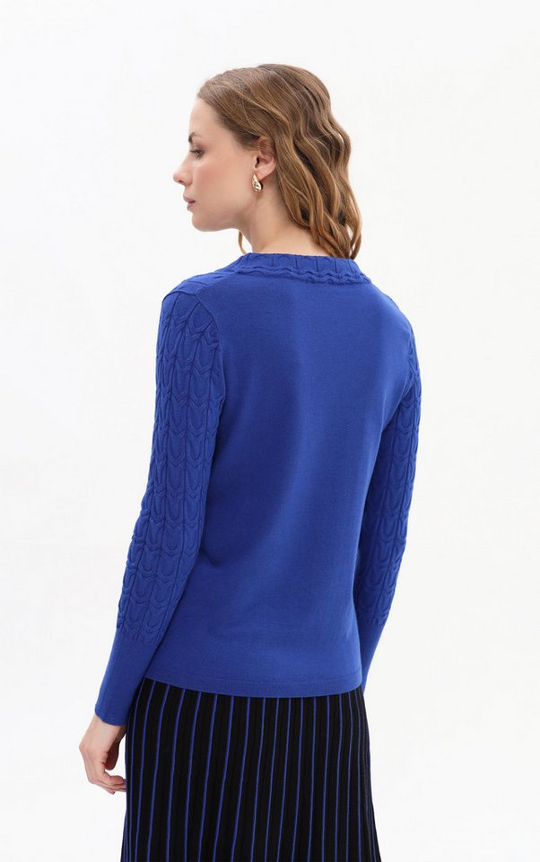 Passioni Strickpullover aus Strukturstrick mit Strass – Bild 3 von 3