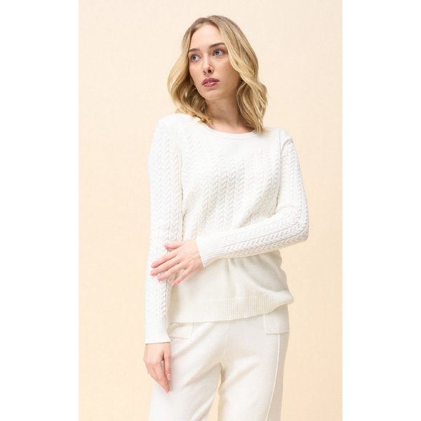 Passioni Strickpullover Basic mit Zopfmuster