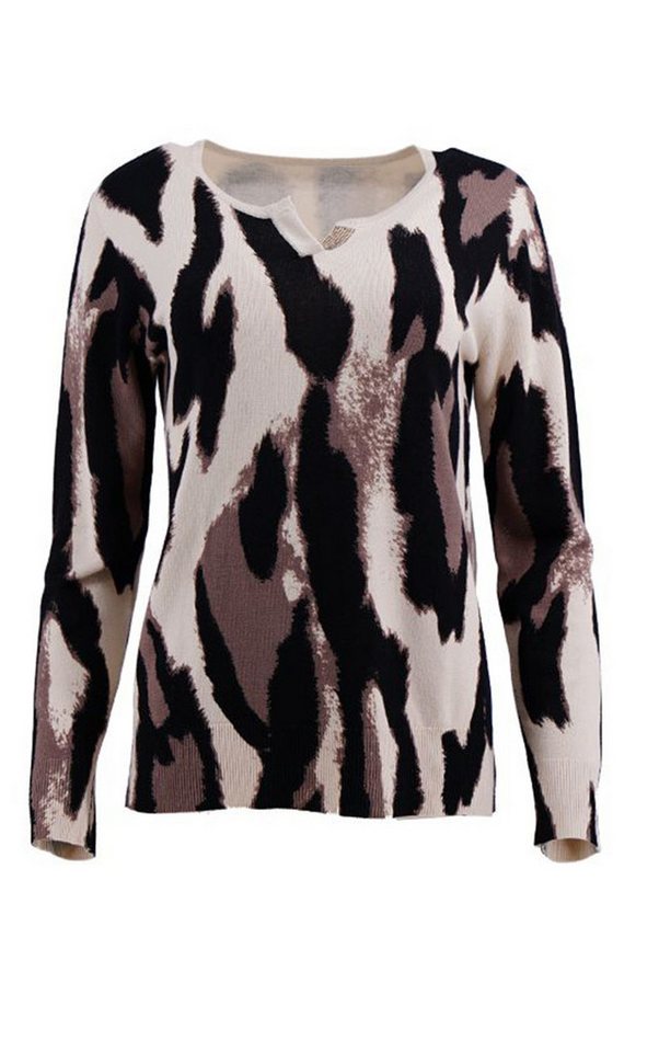 Passioni Strickpullover im Animalprint mit Strass – Bild 2 von 2