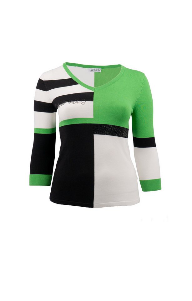 Passioni Strickpullover im Color Block-Design mit Strassdetails – Bild 5 von 5
