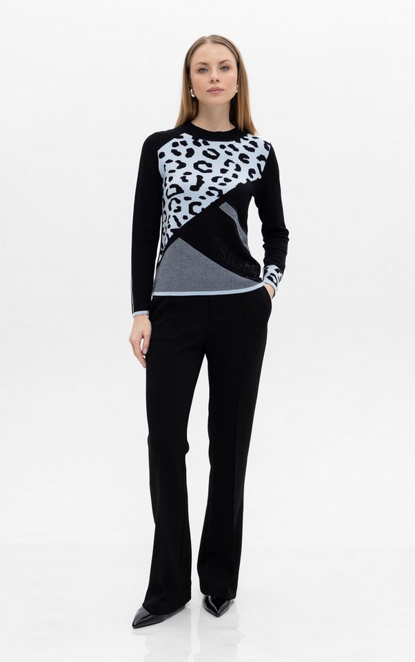 Passioni Strickpullover im Colorblock mit Strassdetails – Bild 3 von 4