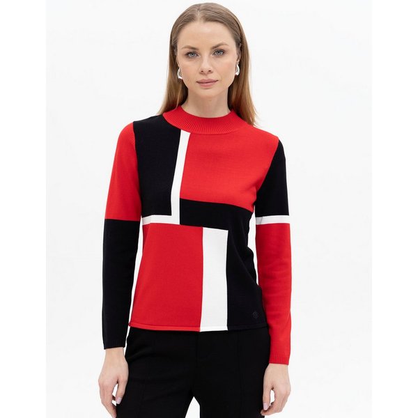 Passioni Strickpullover im Colourblock-Design