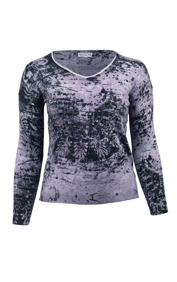 Passioni Strickpullover mit abstraktem Print und Glitzer – Bild 4 von 4