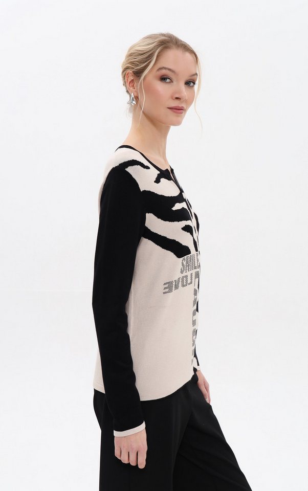 Passioni Strickpullover mit Animalprint-Mix – Bild 2 von 4