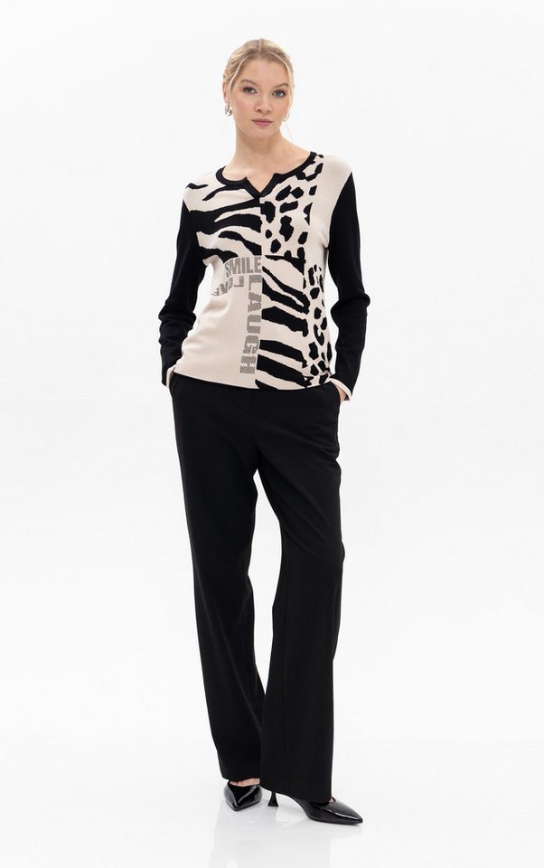 Passioni Strickpullover mit Animalprint-Mix – Bild 4 von 4