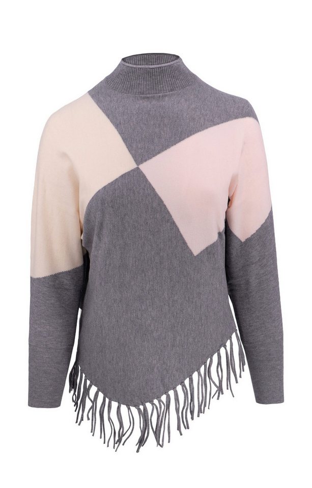 Passioni Strickpullover mit asymmetrischem Saum mit Fransen – Bild 2 von 2