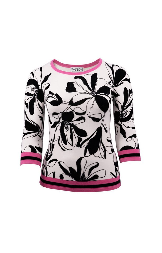 Passioni Strickpullover mit Blumenprint – Bild 4 von 5