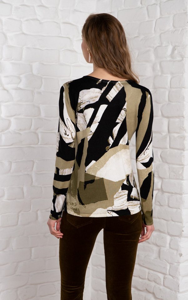 Passioni Strickpullover mit Blumenprint und Strassdetails – Bild 3 von 5