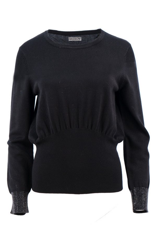 Passioni Strickpullover mit breitem Bund und Strassdetail – Bild 4 von 4