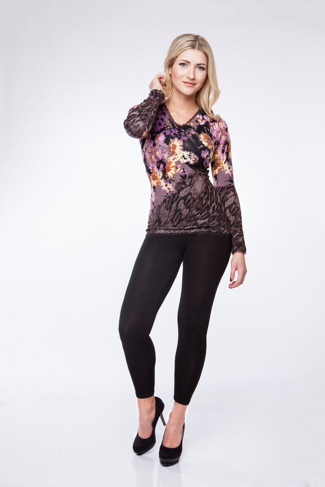 Passioni Strickpullover mit einem malerischen Blumen- und Tiermustermix – Bild 2 von 3