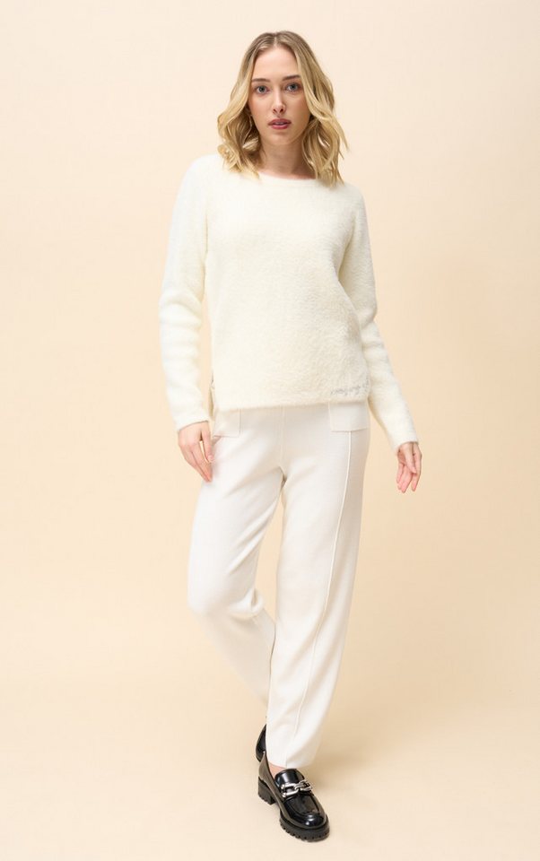 Passioni Strickpullover mit flauschiger Textur und Strassdetail – Bild 2 von 5