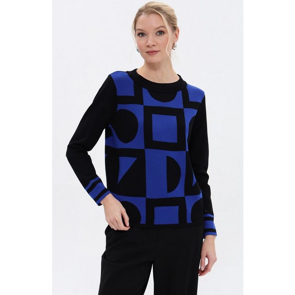 Passioni Strickpullover mit geometrischem Muster