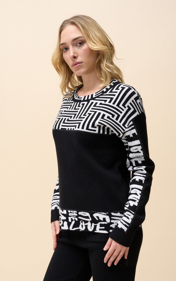 Passioni Strickpullover mit geometrischem Muster und Graffitidesign – Bild 2 von 3