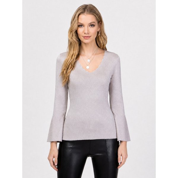 Passioni Strickpullover mit glitzerndem Lurexgarn