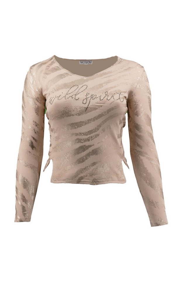 Passioni Strickpullover mit Goldfoliendruck und Strass-Schriftzug – Bild 2 von 2