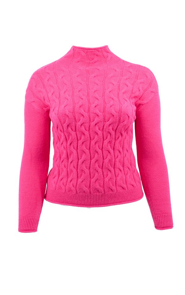 Passioni Strickpullover mit hohem Kragen und Zopfmuster – Bild 4 von 5