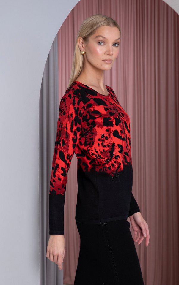 Passioni Strickpullover mit Leopardenmuster im Dip-Dye-Look – Bild 2 von 5