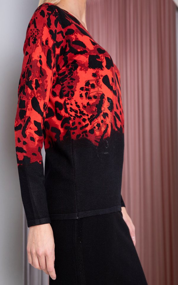 Passioni Strickpullover mit Leopardenmuster im Dip-Dye-Look – Bild 4 von 5