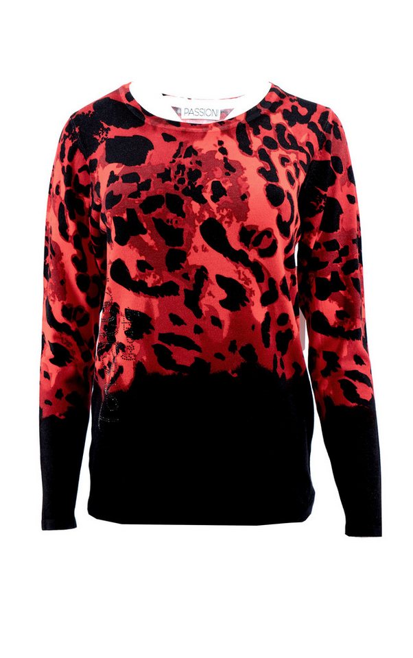 Passioni Strickpullover mit Leopardenmuster im Dip-Dye-Look – Bild 5 von 5