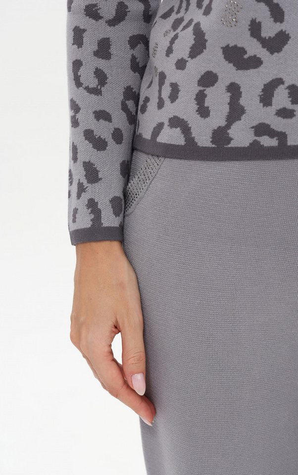 Passioni Strickpullover mit Leoprint-Details – Bild 3 von 4