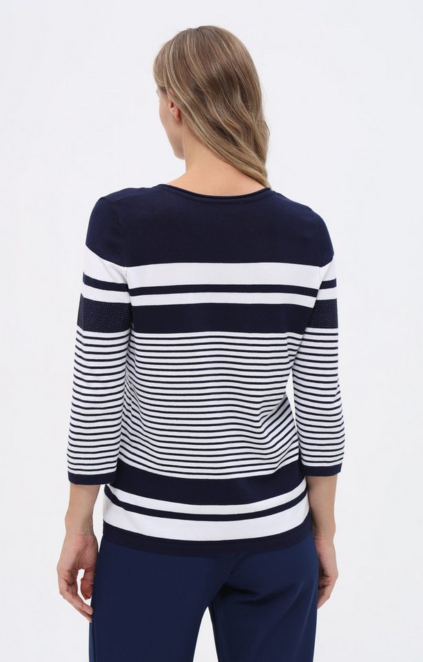 Passioni Strickpullover mit Ringel-Muster und Strassdetails – Bild 3 von 5