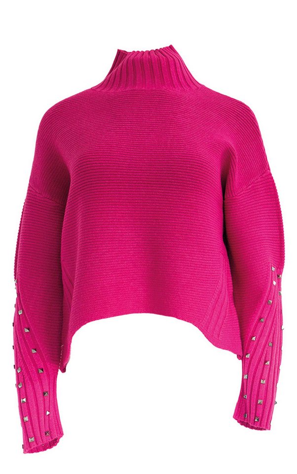 Passioni Strickpullover mit Stehkragen und Nietendetails – Bild 3 von 3