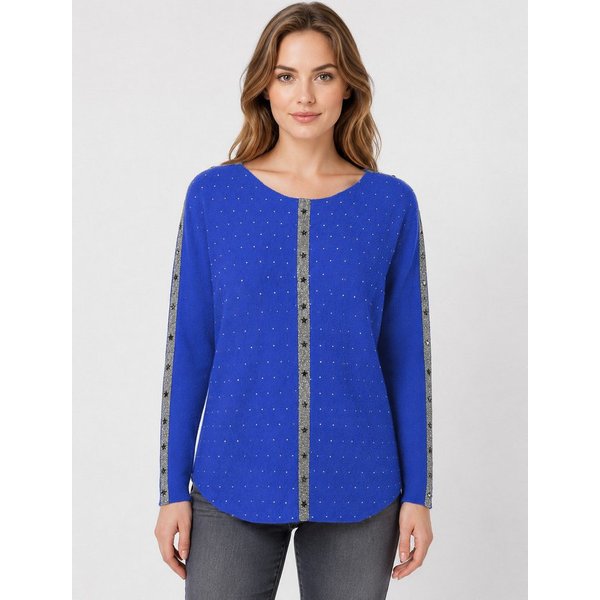 Passioni Strickpullover mit Sterndetail und Strass