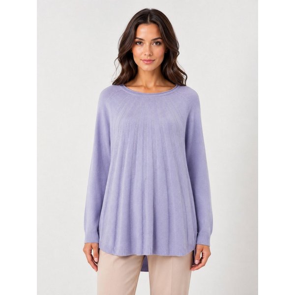 Passioni Strickpullover mit Strassdetails und Plissee