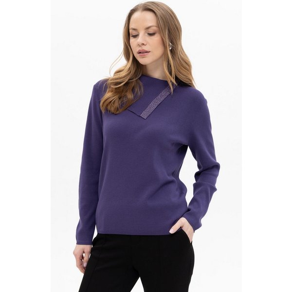 Passioni Strickpullover mit Umschlagkragen