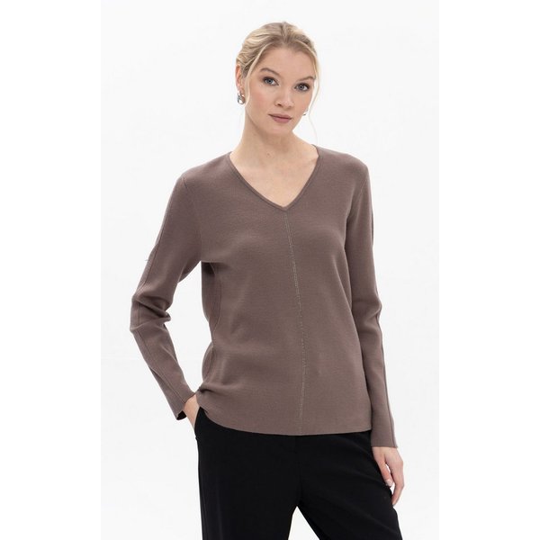 Passioni Strickpullover mit V-Ausschnitt