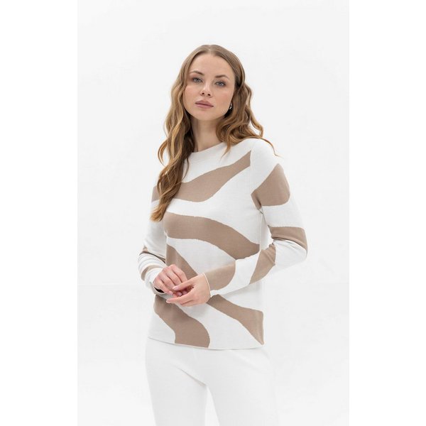 Passioni Strickpullover mit welligem Streifenmuster