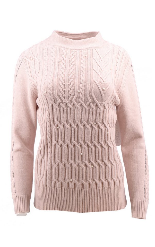 Passioni Strickpullover mit Zopfmuster und Perlendetails – Bild 5 von 5