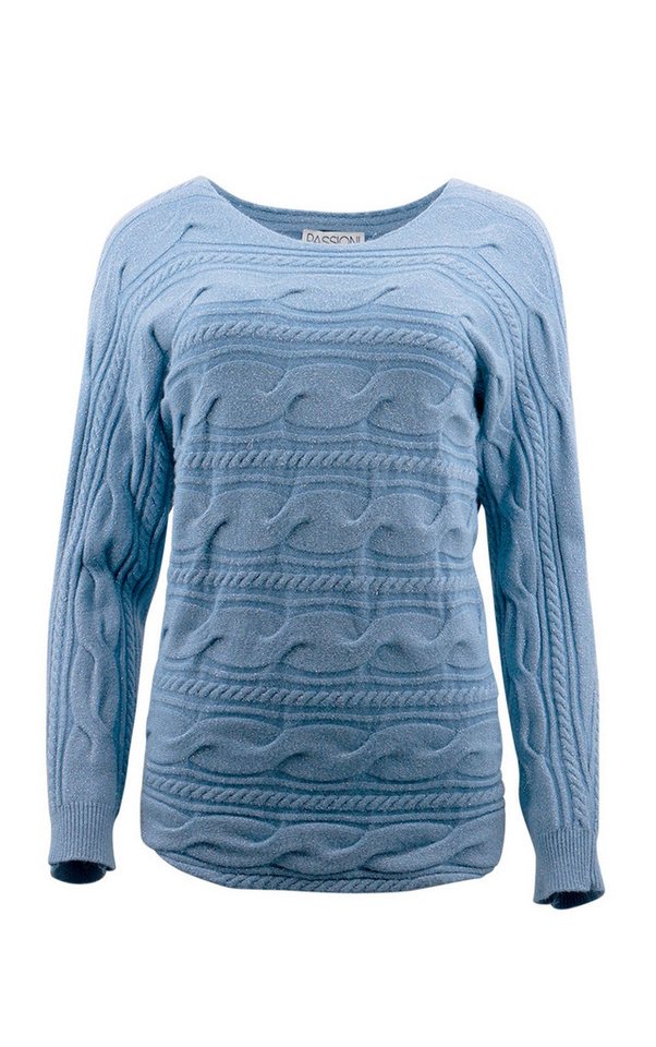 Passioni Strickpullover Pullover mit schönem Zopfmuster und Fledermausärmeln – Bild 2 von 3