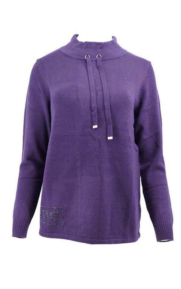 Passioni Strickpullover Sweatshirt mit Strass-Schriftzug – Bild 2 von 2