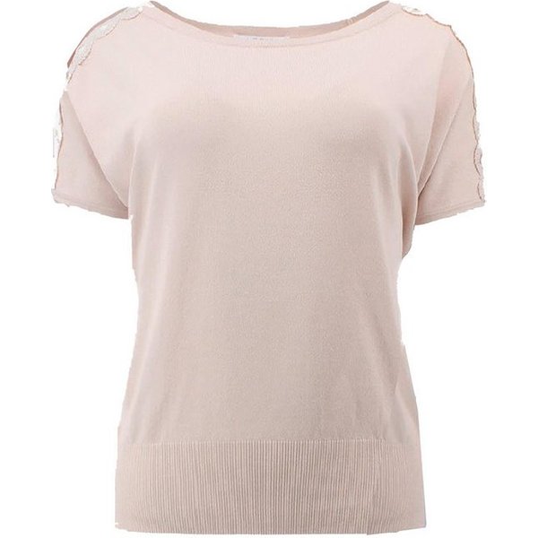 Passioni T-Shirt mit Spitzen Ärmeln