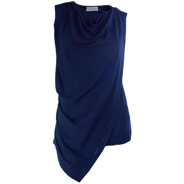 Passioni Tanktop mit Drapiertem Vorderteil und Subtilen Strasssteinen