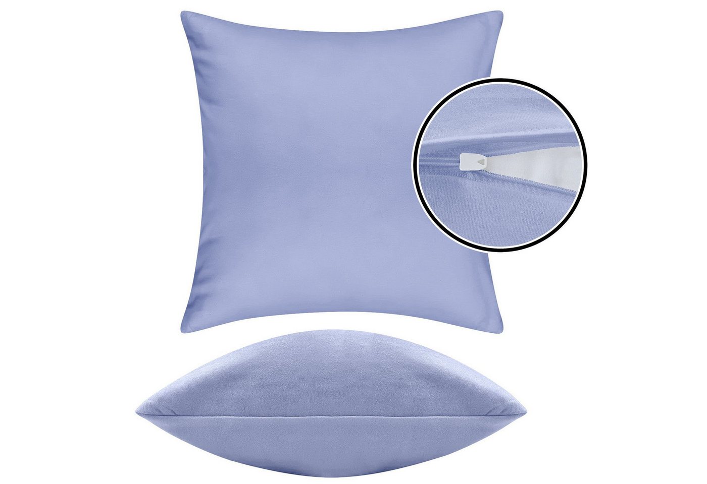 Pataya Kissenbezug 100% Baumwolle, weiche Kopfkissenbezug, Kissenhülle, Kissenbezüge, (2 Stück), Weich und Atmungsaktiv, Jersey, 140 g/m² – Bild 4 von 5